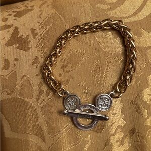 My Saint My Hero Gold and Silver Chain Bracelet